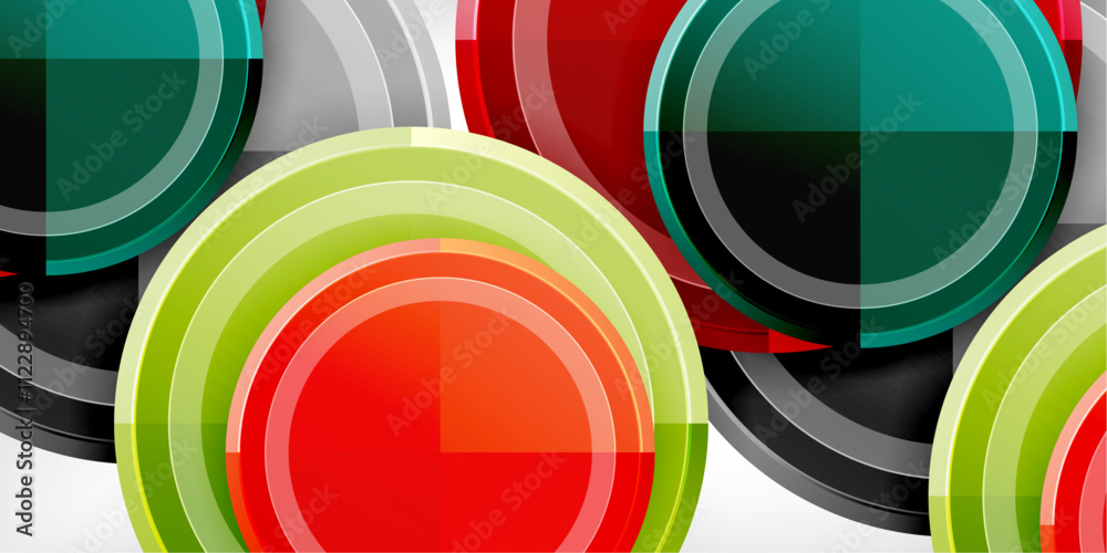 Poster geometric design abstract background - circles