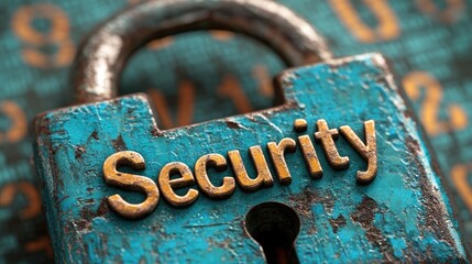 Old padlock showing security lettering protecting personal data