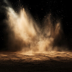 Cinematic Sand Dust Explosion Backdrop with Ground Light, Perfect for Baseball, Softball, Football, Soccer, Dance, and Outdoor Sports

