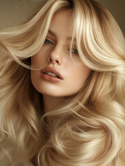 Naklejka premium Beautiful blonde hair model