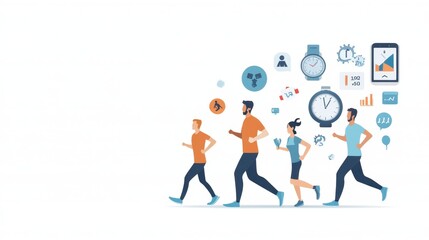 Obraz premium Tech-assisted outdoor exercise