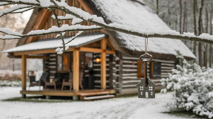 Bird feeder in the winter park. Taking care of animals in the cold season
