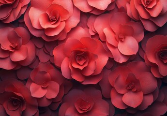 Fototapeta premium Vibrant Red Roses in Bloom Against a Soft Dark Background, Perfect for Celebrating Love, Romance, and Natural Beauty in Floral Arrangements and Decorations