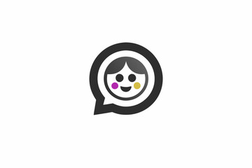 creative chat bubble icon concept  and logo vector illustration