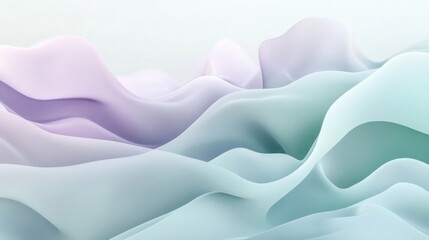 Obraz premium Abstract flowing design in pastel tones of mint and lavender