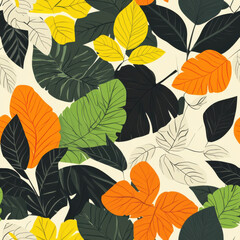 Fototapeta premium various plant leaves to be used as wrapping paper. 