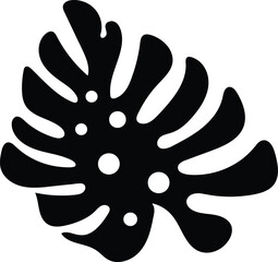 Obraz premium This is a representation of a Monstera deliciosa leaf, also known as the Swiss Cheese Plant vector 