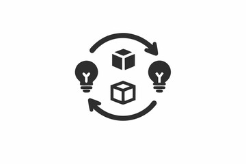 Fototapeta premium creative product development icon and logo vector illustration