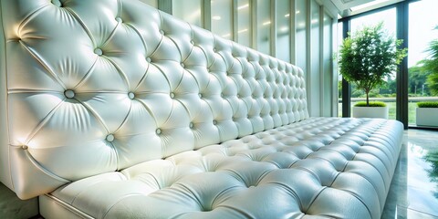 Obraz premium Elegant White Leather Background for Architectural Photography Showcasing Texture and Depth in Modern Design Spaces