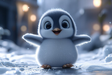 Obraz premium penguin in the snow