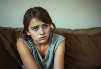 Obraz premium Young female with disappointed expression