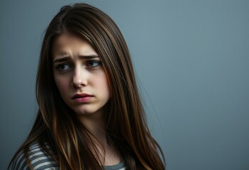 Fototapeta premium Portrait of a sad young woman