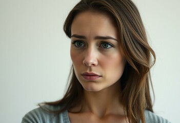 Naklejka premium Sad and disappointed female portrait
