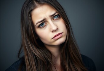 Obraz premium Portrait of a sad young woman