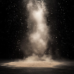 Cinematic Sand Dust Explosion Backdrop with Ground Light, Perfect for Baseball, Softball, Football, Soccer, Dance, and Outdoor Sports

