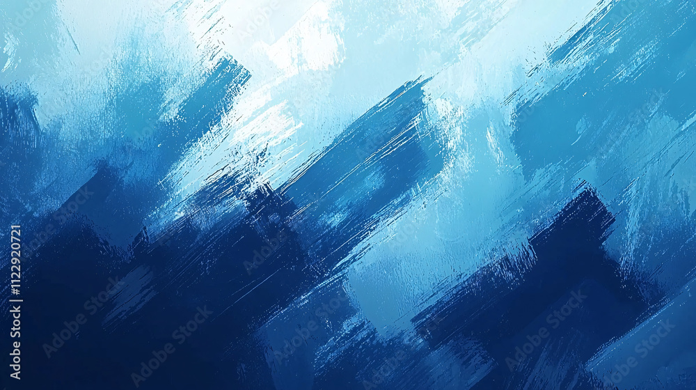 Poster A blue background with soft brush strokes, creating an elegant and serene atmosphere, perfect for a calming, artistic design.

