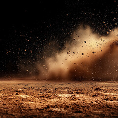 Cinematic Sand Dust Explosion Backdrop with Ground Light, Perfect for Baseball, Softball, Football, Soccer, Dance, and Outdoor Sports

