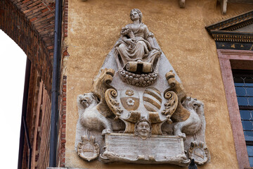 Fototapeta premium Detail of the facade of an ancient building