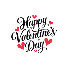 Happy Valentines Day Greeting with Hearts Vector