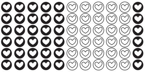 Fototapeta premium Heart doodles set. Hand drawn hearts collection for valentine day, love, marriage. love sign, flower wreath, heart wreath, flowers, leaves element Romance and love illustrations