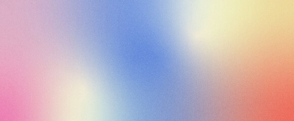 Fototapeta premium Soft pink orange blue gradient background with noise grain texture
