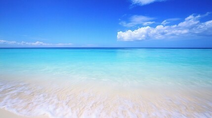 Obraz premium Tranquil Blue Ocean Under Clear Sky with Gentle Waves