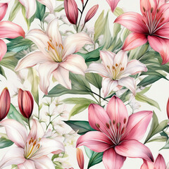 Fototapeta premium Elegant watercolor illustration featuring pastel flowers, perfect for romantic wedding themes and invitations.