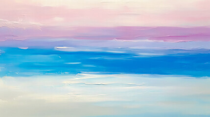 Fototapeta premium Horizontal thin canvas wall art, featuring a narrow strip design, soft and light colors like pastel blues, creams, and gentle pinks, abstract patterns.