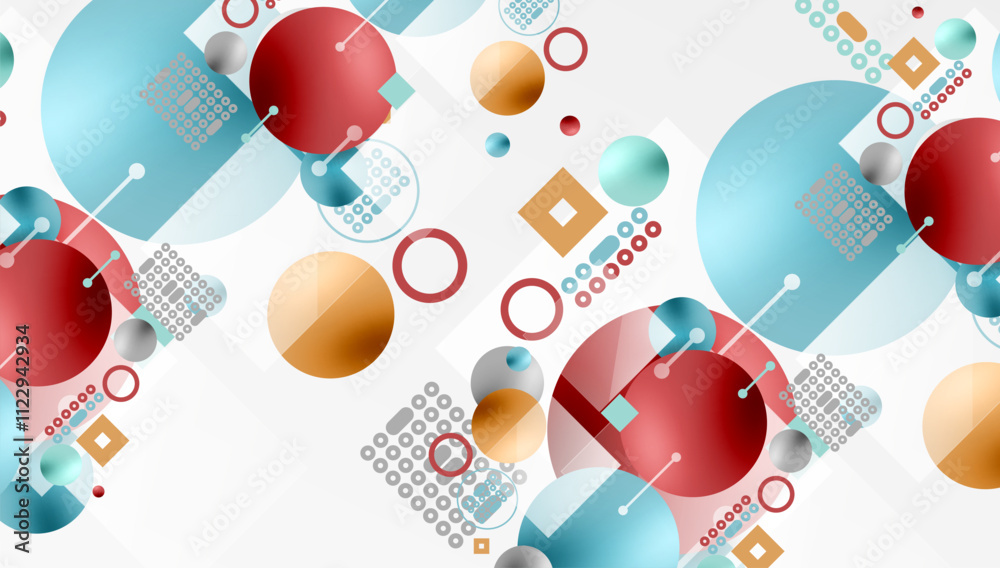 Poster Circles and elements geometric abstract background