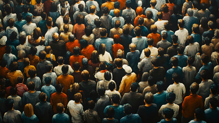 Obraz premium A diverse crowd of people.