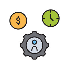 Obraz premium cost color line icon with white background vector stock illustration