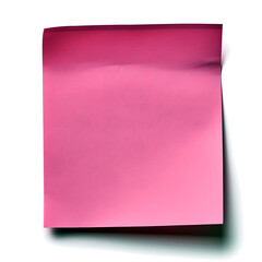 Blank Sticky Red Magenta Paper Note with Shadow on White Background &ndash; Perfect for Stationery, Productivity Concepts, Office Branding, Stationery, E-commerce, Ads, Blogs, Social Media, Presentations