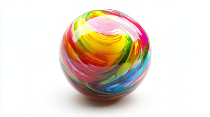 Obraz premium 3d rendering of abstract multi colored sphere against white background