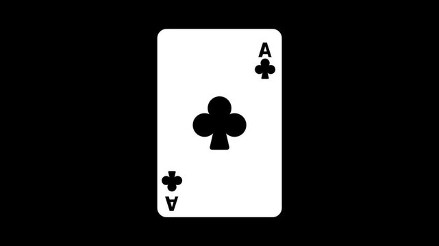 ace playing card poker card flip back animation