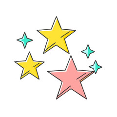 Obraz premium new year s stars vector icon, new year vector illustration - simple illustration of new year s stars, symbolizing holiday celebrations and festive spirit new year flat illustration 
