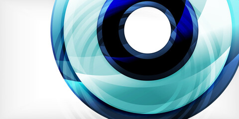 Bright colorful circles with light effects. Abstract background