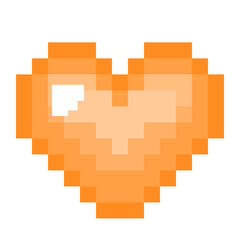 Fototapeta premium Orange heart pixel