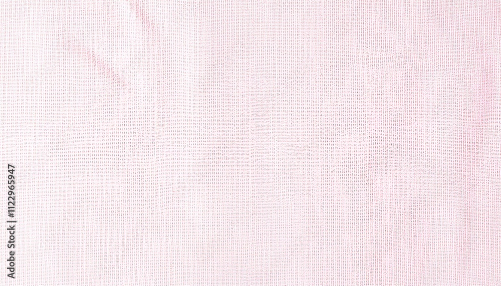 Poster closeup view of a pale pink woven fabric. the texture is smooth and subtly textured showing a fine w