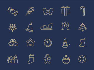 Christmas and New Year icons