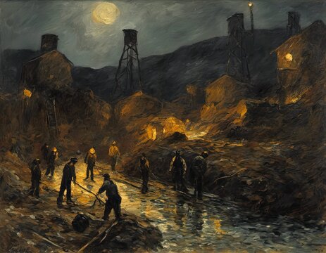 Life underground, scenes of coal mining