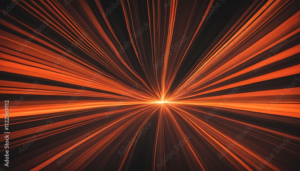 Poster abstract background image featuring radiating orange and dark brown lines converging towards a brigh