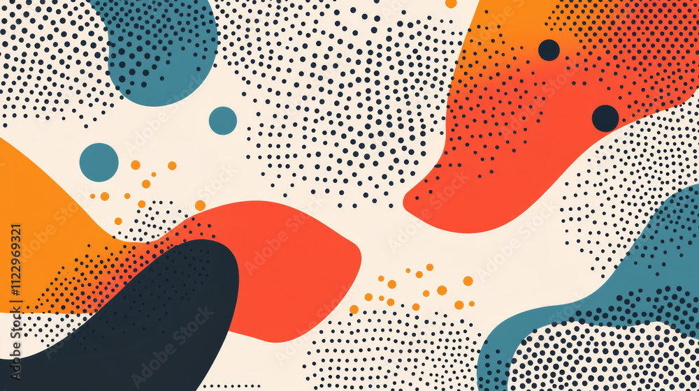Poster abstract vector background with simple geometric figures and dots. graphic design element and polygo