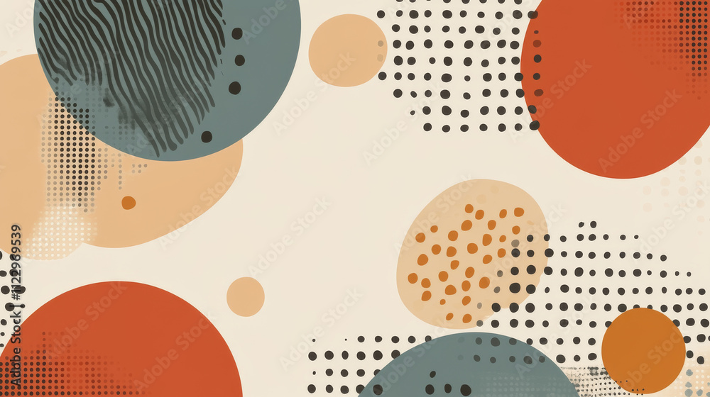 Poster abstract vector background with simple geometric figures and dots. graphic design element and polygo