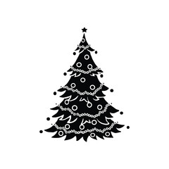 Christmas trees set isolated on white background. Colorful winter trees collection for holiday xmas and new year. Vector illustration.