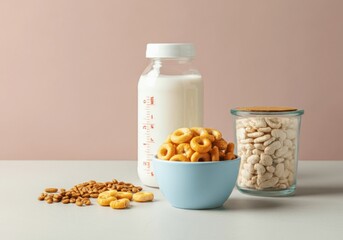 Baby Cereal and Milk for Breakfast