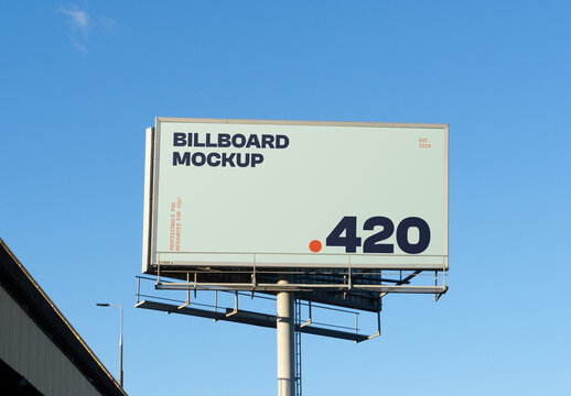 Front View Single Billboard Mockup