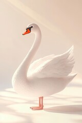 Fototapeta premium A swan full body champagne background (138).jpeg, A swan full body champagne background