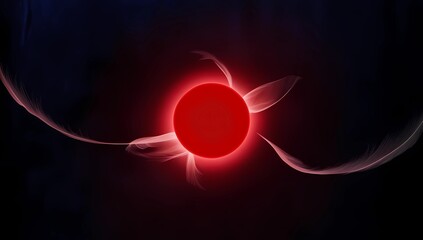 Minimalist Black Background Highlighted by a Single Glowing Red Dot


