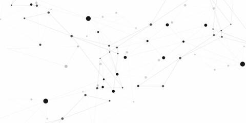 Biology symbol internet design. Abstract science research global connectivity. Vector connect dots and lines design