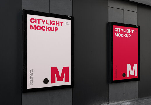 Two Perspective Citylight Mockups